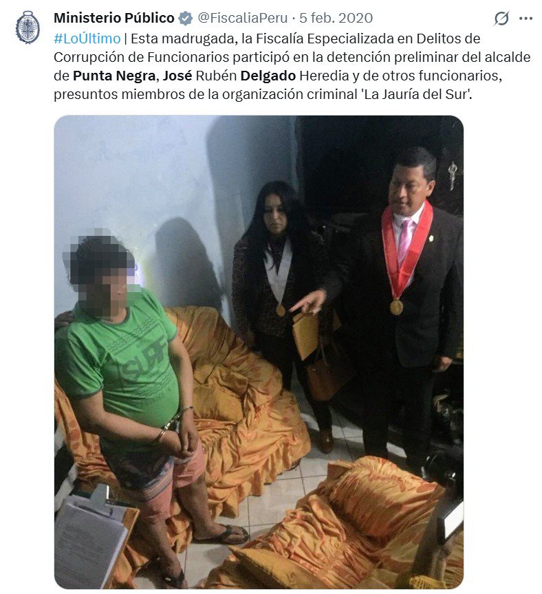zhalmatorres's tweet photo. Basta de mentiras y propaganda de mierda. La historia de Delgado en el distrito está manchada por la corrupción y las investigaciones por peculado. #PuntaNegraNoQuiereADelgado https://t.co/S5wPRlzx5v