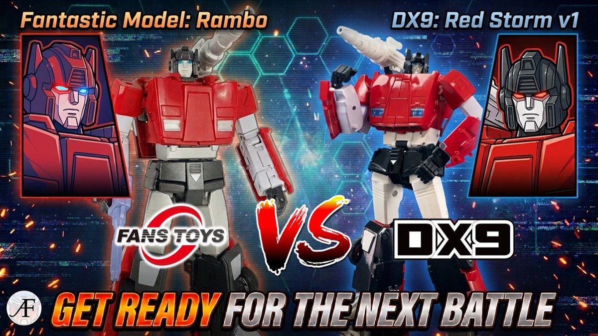 ArrowFyre's tweet photo. Get Ready For The Next Battle!
A NEW SERIES debuted doing a specific versus comparison.
Starting with FansToys / Fantastic Model RM-05 Rambo versus Dx9toys Red Storm as a G1 Sideswipe
Watch the full video here 👉 https://t.co/0vWgQXnLcY
#Transformers #Fanstoys #DX9 #Sideswipe https://t.co/gTtWSZHw6O