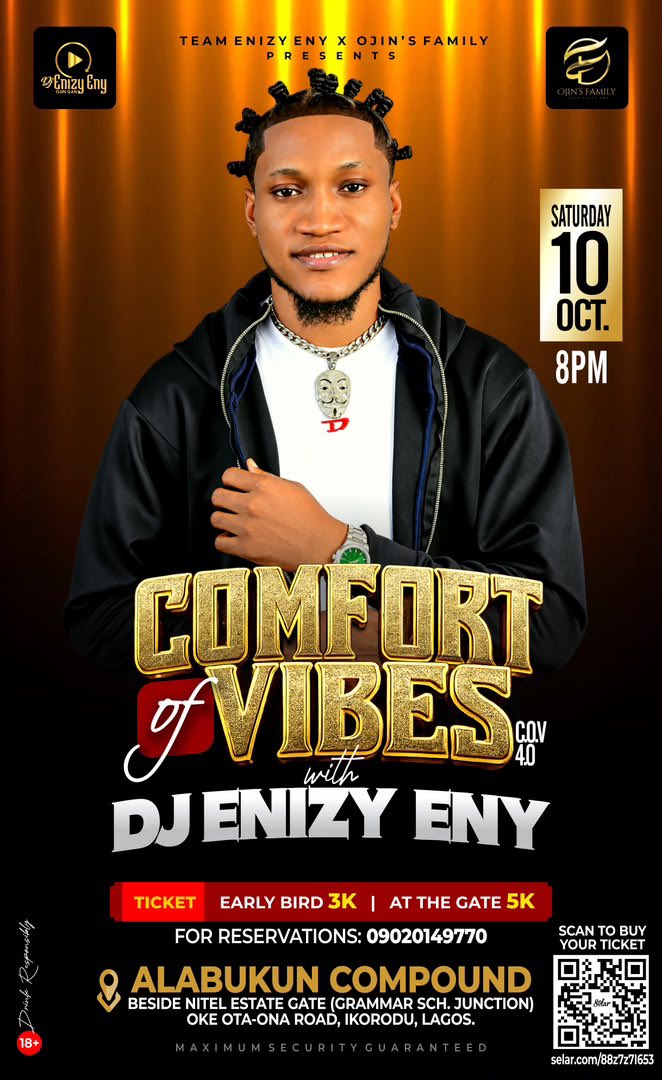 KdFreshingBBS's tweet photo. #ComfortofvibeswithDjEnizyEny 4.0 edition is goin down on the 10th of oct 2k26 @ ALABUKUN COMPOUND
BESIDE NITEL ESTATE GATE (GRAMMAR SCH. JUNCTION) OKE OTA-ONA ROAD, IKORODU, LAGOS.
Scan the QR code to get ur ticket for just 3k and let’s all party togeda #peace and love #fyp https://t.co/NpvuXogdo3