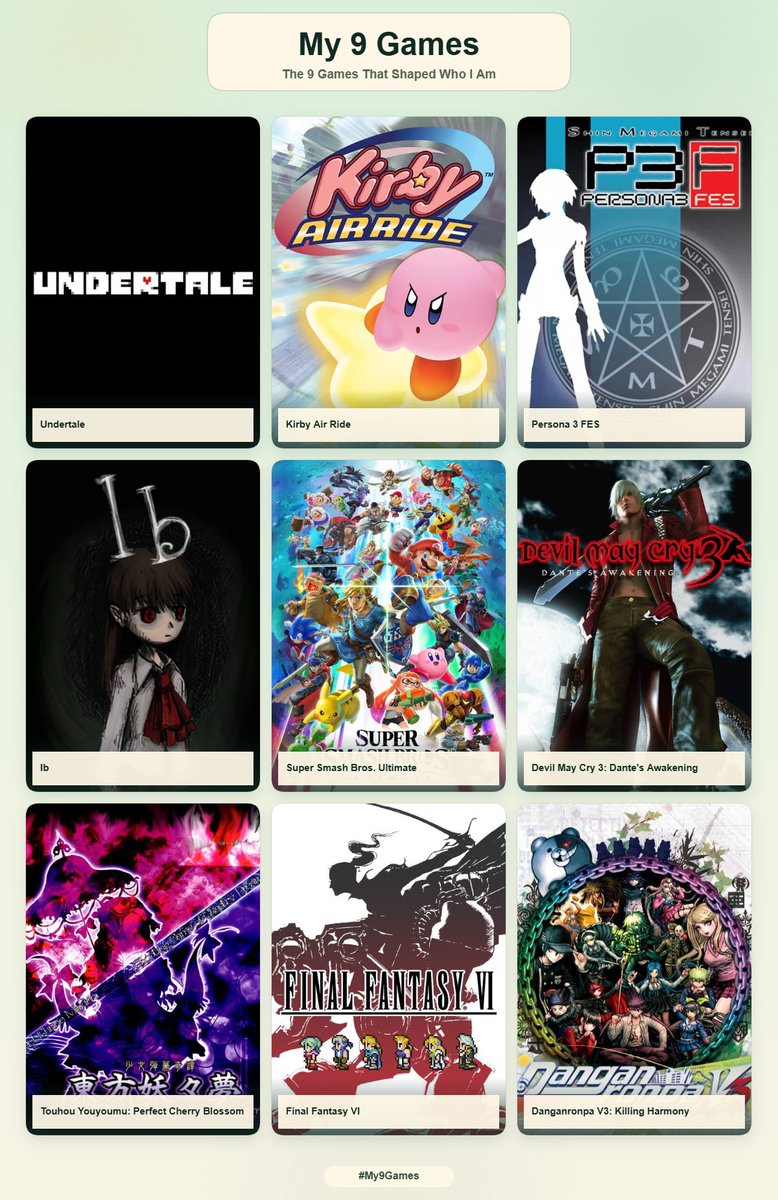 LegendaryWario's tweet photo. i tried to weigh in influence on myself a bit more than just doing "9 best games" but the list would probably be mostly the same regardless https://t.co/va4Ab7rrWr