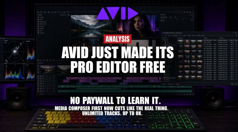 videoguys's tweet photo. Avid Media Composer First 2026.8 Removes Major Limits for Free Editors https://t.co/1H5ARowRHB https://t.co/hXLYXduFc8