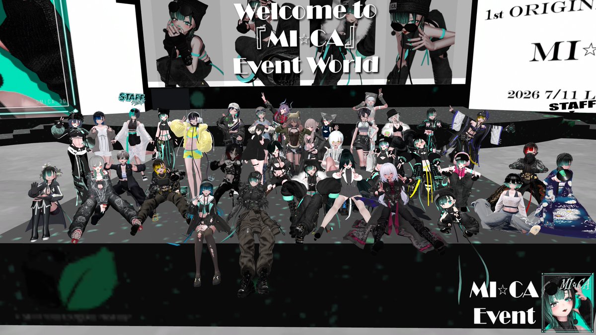 mumu_vrc's tweet photo. #MICA_3D #MICA_FC
初めてアバター集会イベント行ったけど、楽しかった！

イベント参加用に改変数個したのに、腕のボーンが壊れてたり、眼鏡がheadに追従できてなかったりして、結局キプしか使えなかった.....
改変したら、確認しよう。 https://t.co/ippl6fiovX