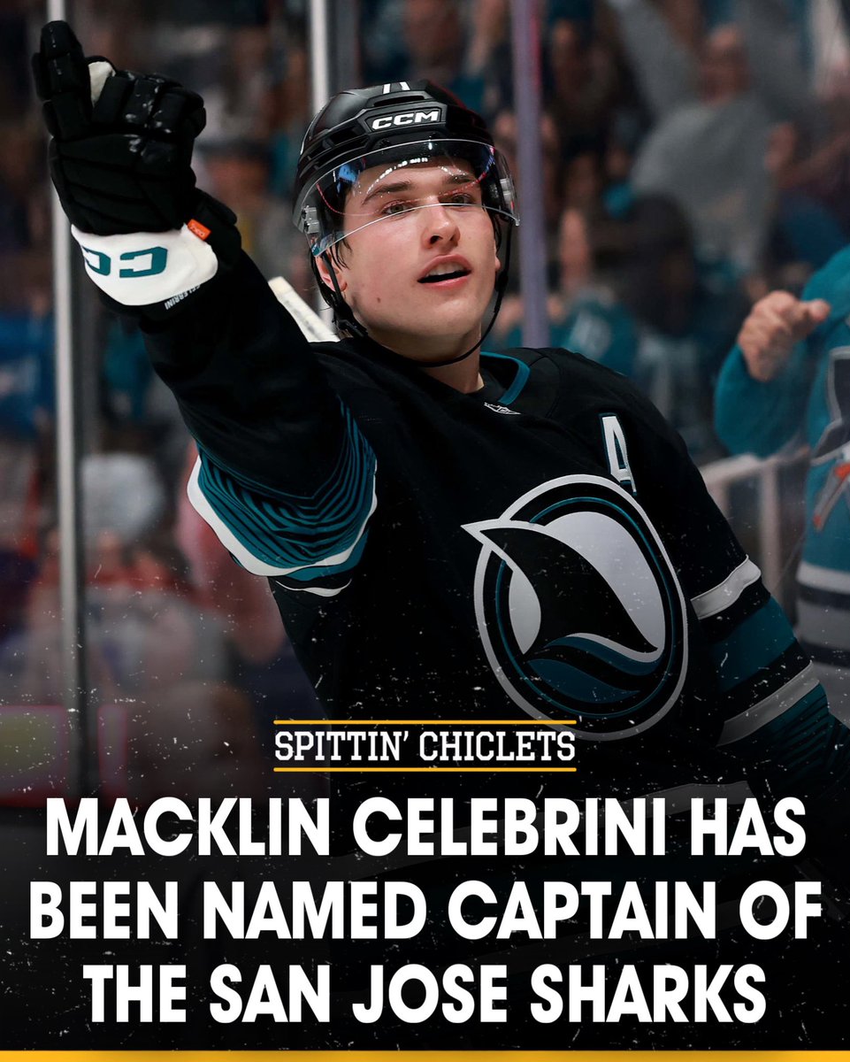 spittinchiclets's tweet photo. O CAPTAIN! MY CAPTAIN!

Macklin Celebrini has been named captain of the San Jose Sharks 🦈 https://t.co/Oe62RDOqDe