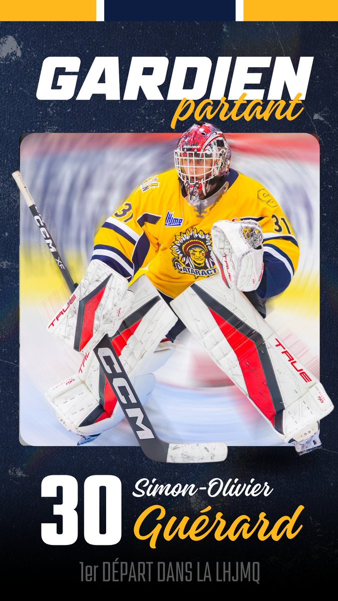 Cataractes_Shaw's tweet photo. Premier départ dans la LHJMQ ce soir pour Simon-Olivier Guérard! 🥅⚡️

#JeSuisCataractes | #LHJMQ https://t.co/V2pKupL1Uo