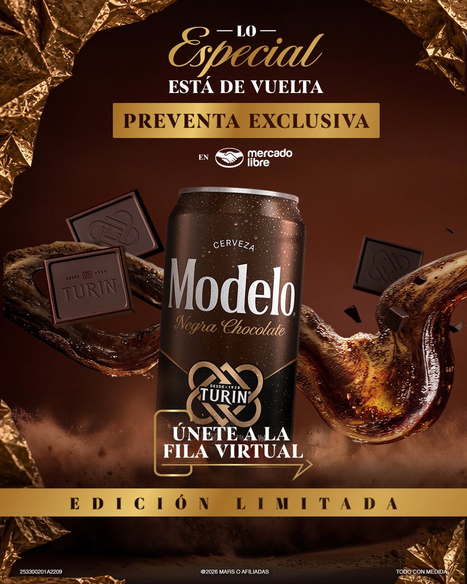 CervezaModeloMX's tweet photo. Lo ESPECIAL está de vuelta, PREVENTA EXCLUSIVA. 🍺🍫🎄 Negra Modelo Chocolate Turin está de regreso. https://t.co/bplPss32QB