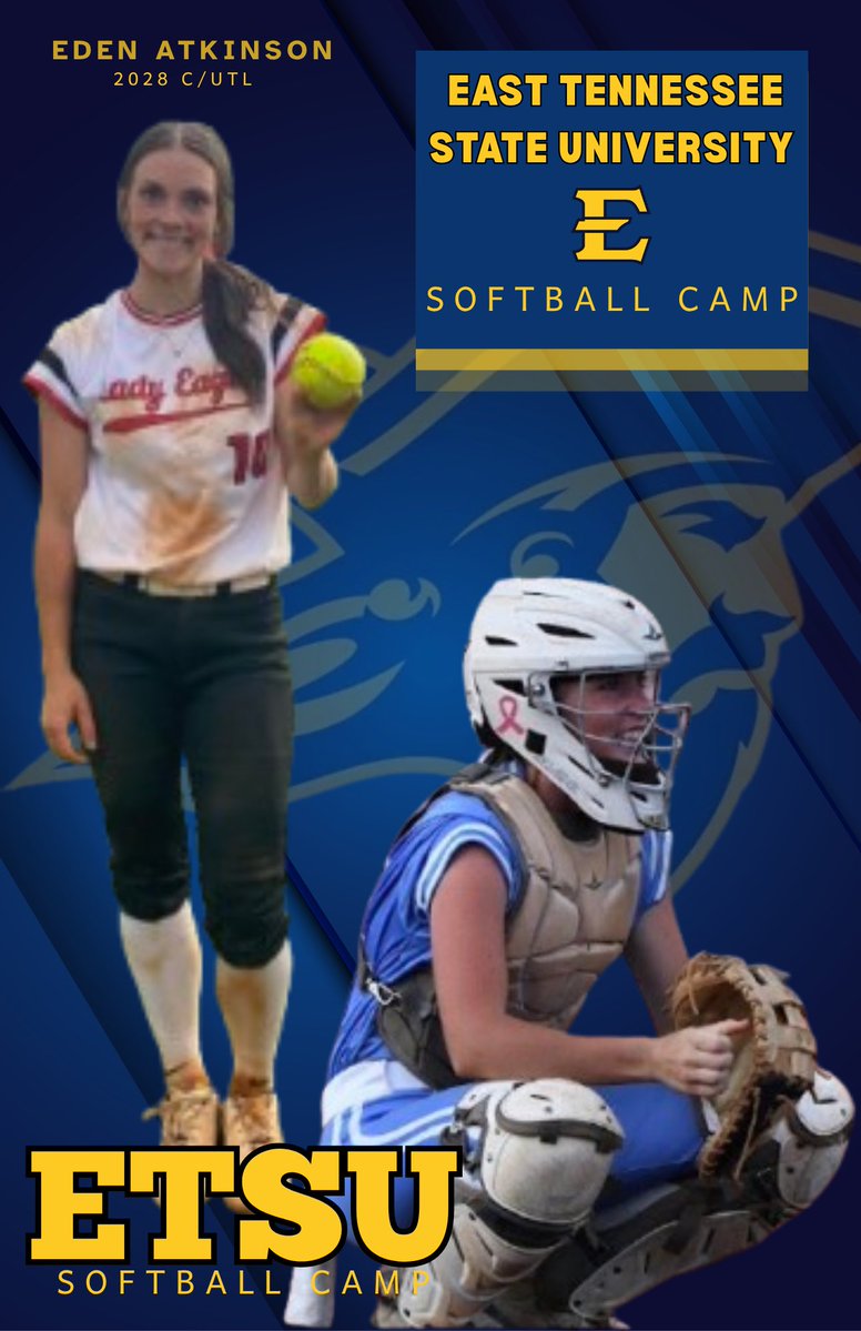 EdenAtkinson44's tweet photo. I am heading up to ETSU this weekend! I am super excited to see @CoachmilliSB and @RickWagnerr again and get to work with them on the field and getting to tour the campus. Go Bucs! 💙💛

@tommytas15 @CoachWestBolts @tnbolts2027west @ChattChill16u @MLaCourse15 @joycewellhoefer @NCSA_Softball @SoftballDown @bench424nmore @LineDsoftball @SoftbalAmerica @TheeSBReport @ExtraInningSB @TopPreps @5_recruiting @gobigrecruiting @SportPrepX @TOP_D1RECRUITS @PrepSoftball @IHartFastpitch @CoastRecruits @ETSUSoftball @rwwagner