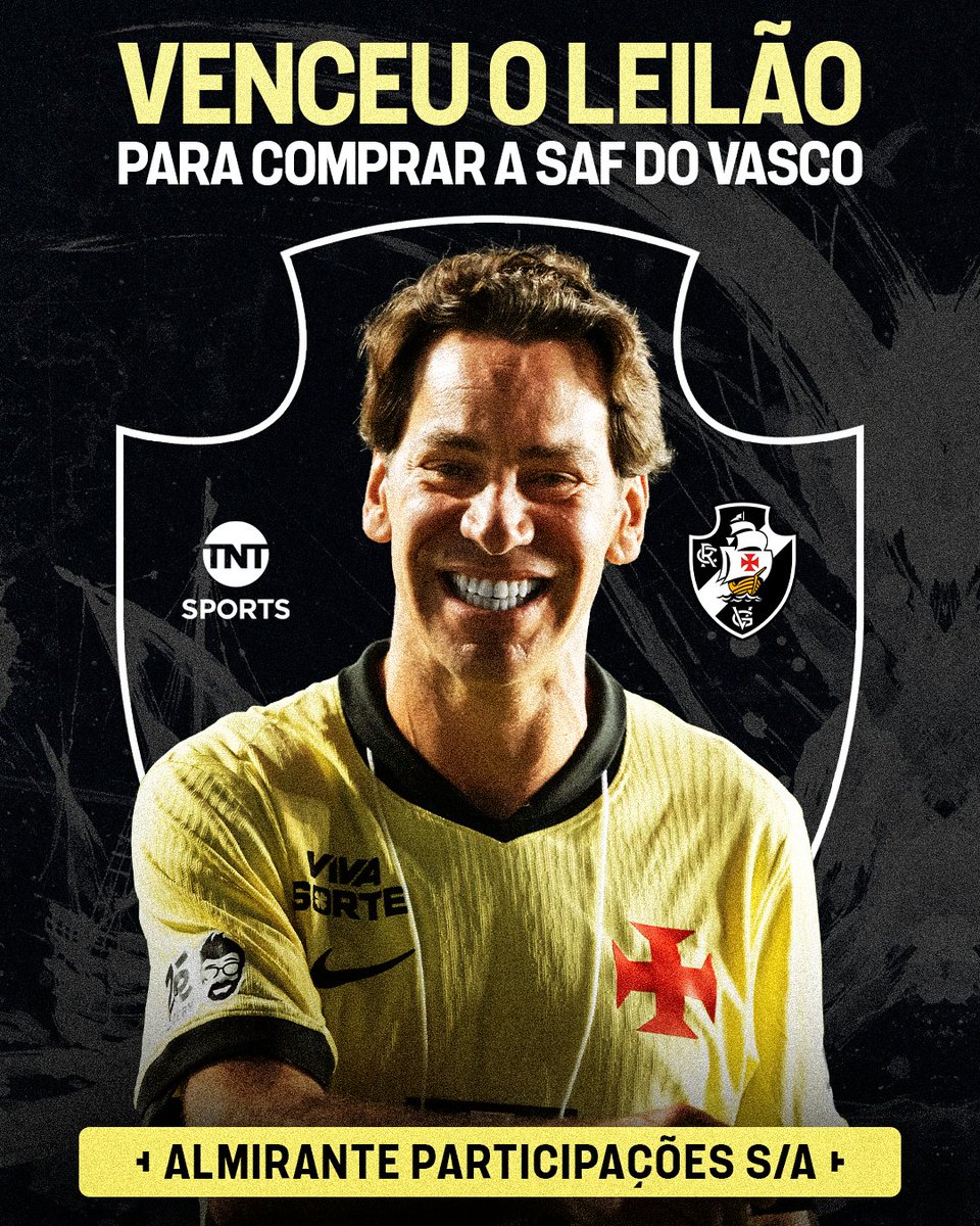 TNTSportsBR's tweet photo. VENCEU O LEILÃO! CAMINHO ABERTO PARA MARCOS LAMACCHIA ASSUMIR A SAF DO VASCO! 💢💢💢 

A Almirante Participações S/A, do empresário Marcos Faria Lamacchia, teve sua proposta homologada pela Justiça para se tornar dono da Saf do Vasco. O próximo passo é a aprovação do Conselho Deliberativo do Vasco. 

#FBR