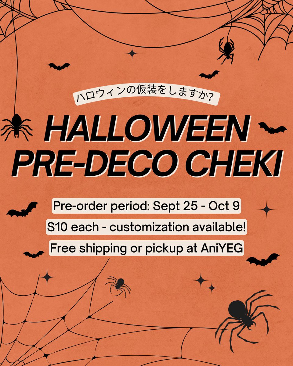 itsjordieful's tweet photo. 🎃🧡 Halloween Pre-Deco Cheki! 🧡🎃 
⁡
A little spooky, a little cute, and made just for you!👻✨ Get a hand-decorated cheki from Jordie in a special halloween costume! (｡•̀ᴗ-)✧ 
⁡
Link in bio!!

Trick or treat! (っ˘ڡ˘ς)🧡 https://t.co/JDo9ngh19C