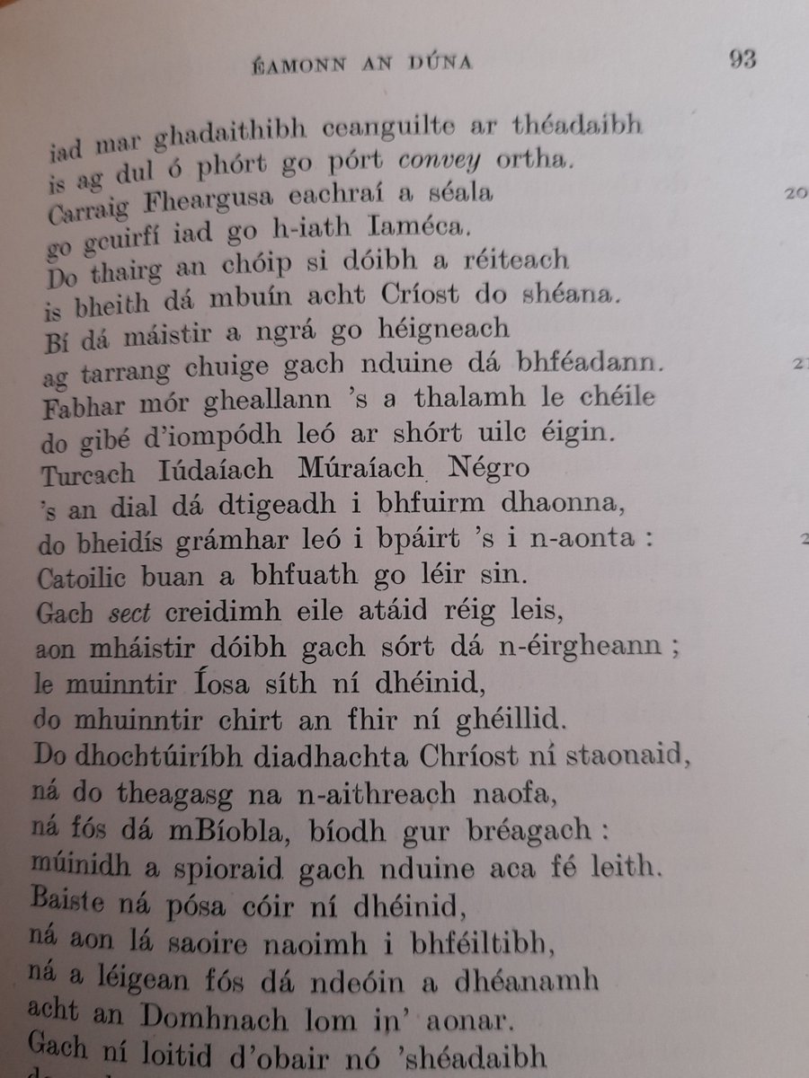 turbarius's tweet photo. Seventeenth-century Irish political rhetoric depicts English Puritans as being glad to welcome 'Turk, Jew, Moor and Negro' as allies in an unholy coalition against Catholics in Ireland.

Cecile O'Rahilly (ed.), Five Seventeenth-Century Political Poems (Dublin, 1952), p. 93. https://t.co/8naJARD1ou
