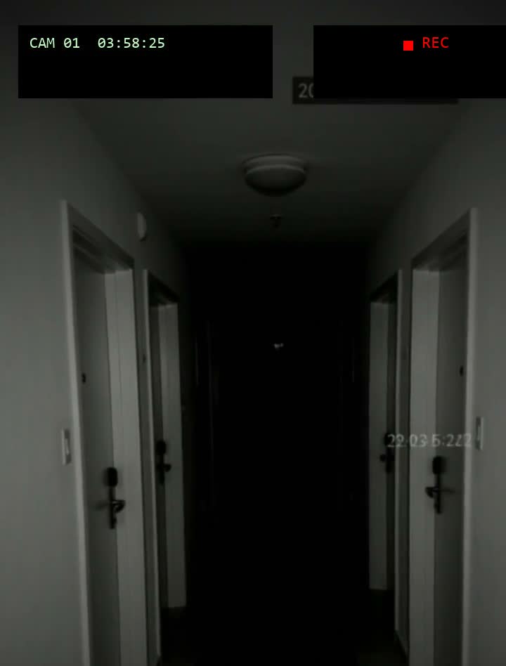 The3AMFile's tweet photo. @DiscussingFilm Put it on the break room laptop last night. Our hallway camera does this every shift between 3 and 4 AM, the corridor just keeps going past where the fire exit should be. Nobody on nights calls it the Backrooms. We just call it Tuesday. https://t.co/RzRwYDMgZw