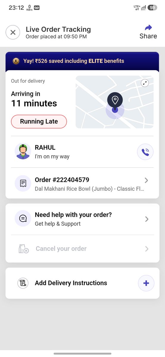 JeelPatel07's tweet photo. @eatsurenow @faasos @faasos_support @Help_at_Faasos @jagograhakjago @consaff  THIS IS UNACCEPTABLE.
Order #222404579, placed at 9:50 PM, was supposed to be delivered around 10:30 PM. Since then, the ETA has been repeatedly pushed by 10 minutes at a time. The app itself shows “Running Late.”
What makes this worse is that neither customer support nor the delivery partner is responding properly, and the delivery partner is not answering calls. Customers should not have to keep waiting indefinitely after paying for an order.
This is a complete failure of delivery management and customer service. If you cannot meet the promised delivery time, communicate honestly instead of continuously changing the ETA.
I want an immediate resolution, a clear explanation for this delay, and appropriate compensation/refund for the inconvenience caused.
Please escalate this complaint and have someone from the responsible team contact me immediately.
@faasos @faasos_support #Faasos #CustomerService #FoodDelivery #DelayedOrder #ConsumerRights