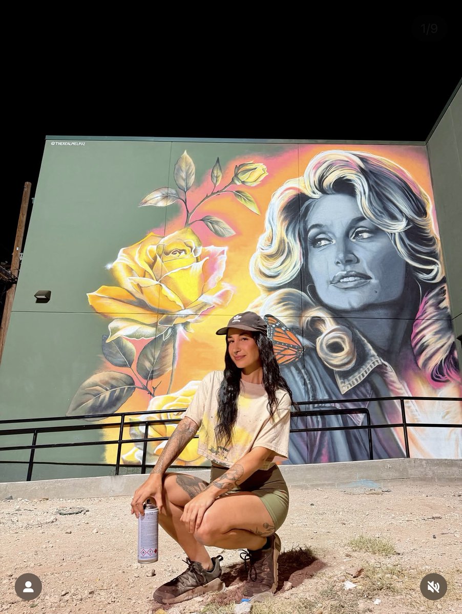 GovMLG's tweet photo. It's 9/25. 9 to 5 day. And in New Mexico, I have proclaimed it Dolly Parton Day.

Artist Melanie Posner just finished this beautiful mural of Dolly in Hobbs: https://t.co/n9l9ufwLiB

Dolly worked overtime for New Mexico kids. Her Imagination Library started in Grant County in 2010 with just 8 children. Today it reaches more than 32,000 kids in all 33 counties, with nearly 2 million free books delivered to every zip code in our state. In homes that get her books, daily reading nearly doubled.

Thank you, Dolly. 💛

Kids under 5 can sign up for free at https://t.co/dF3TS4qWOV