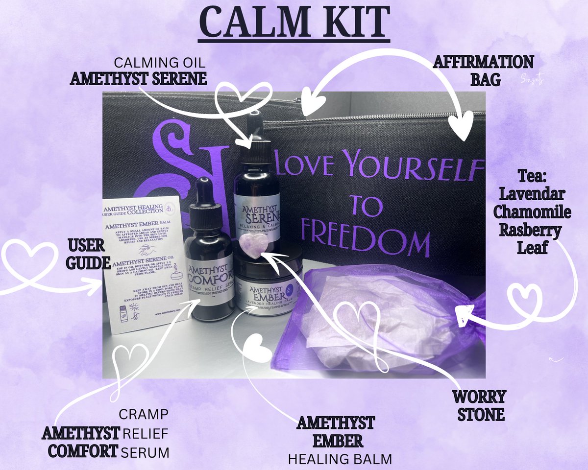 amthystphoenixx's tweet photo. Each Attendee will receive a Calm Kit, as part of my class. These are all natural products that I make by hand to help you through your hormone cycle. The $30 class price covers the cost and shipping of your Calm Kit. #CFFS https://t.co/AYylEN7Uoz