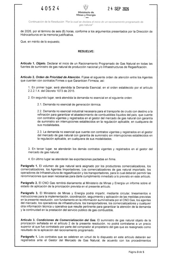 GonzaloBaute's tweet photo. Hoy el país vuelve a estar en alerta por gas: una falla en la regasificadora de #Cartagena obligó a racionar. En la resolución, el @MinEnergiaCo protege primero hogares, hospitales y colegios.

Pero el problema de fondo no es una planta: en un año perdimos el 16,8 % de nuestras reservas y hoy dependemos del gas importado. 

Por eso, desde @SenadoComisionV , se está proponiendo que el gas sea declarado “energético estratégico”. 

Colombia necesita una mayor exploración que garantice la seguridad energética. 🇨🇴