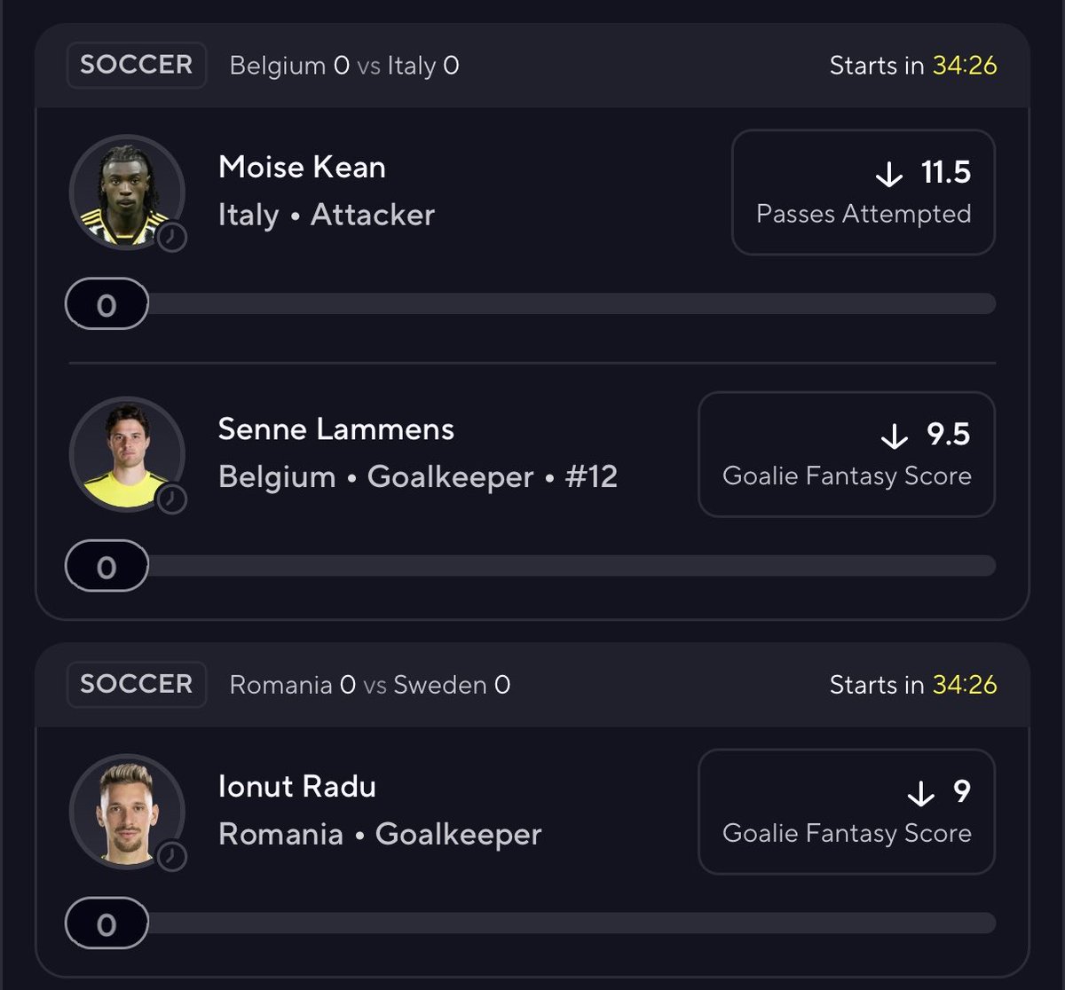 jb0ne22's tweet photo. ⚽️ PrizePicks Soccer 5.75X slip 🚀

🔥Basic thought we need Italy and Sweden to score. Again Kean should be subbed early https://t.co/WbpC15AH1F