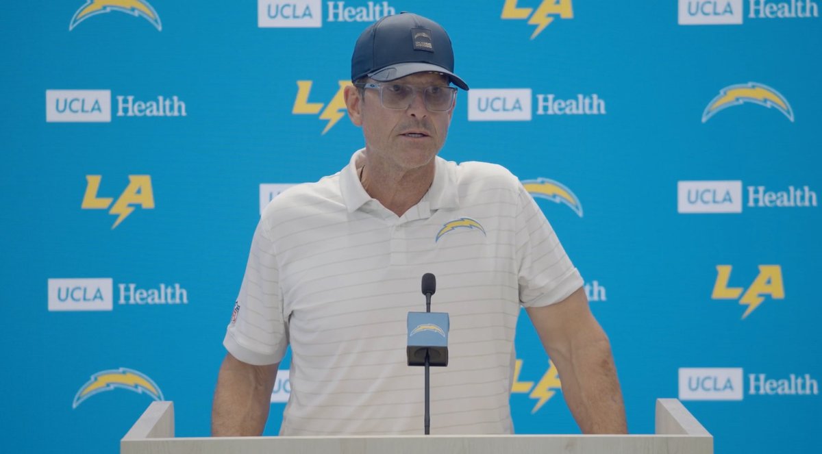 alexinsdorf99's tweet photo. Chargers HC Jim Harbaugh on Justin Herbert being the highest pressured quarterback in the league: “The first two weeks, there’s really nothing we can do about that. It’s all about going forward.”

“It’s about overcoming and facing challenges.” https://t.co/I8N2ebNrSb