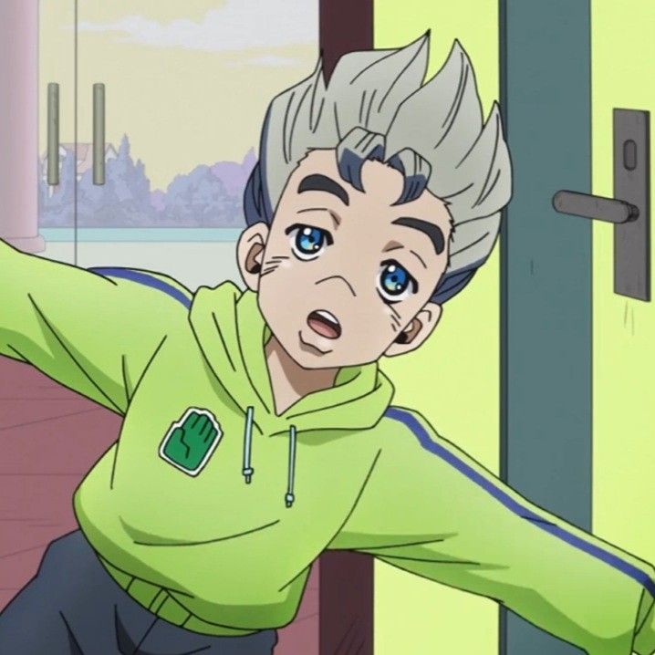 ultimusmighty's tweet photo. Koichi looks so different in the anime compared to the manga in this arc. Didn't expect him to have the flat top again. His Adidas got censored and his sweatpants aren't colored in. https://t.co/rPkRSstCpO