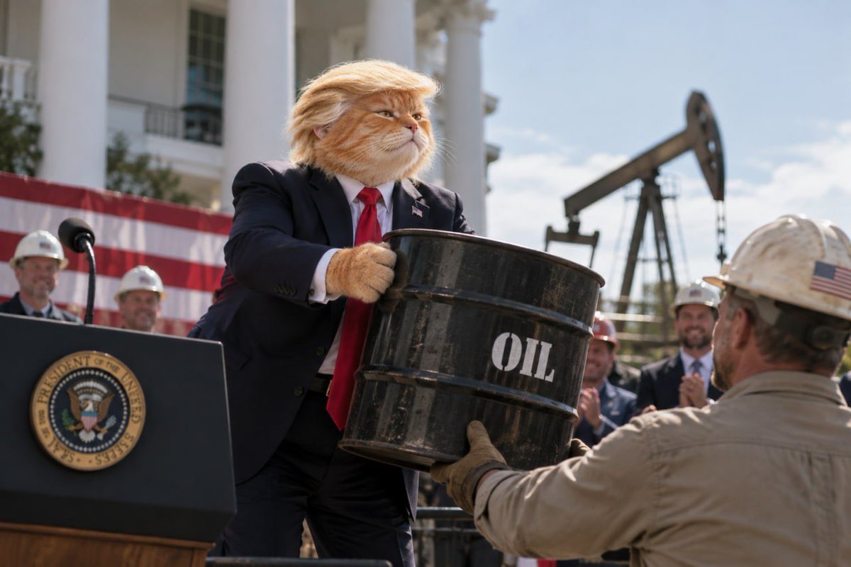 trumpcatcoinxyz's tweet photo. TrumpCat is the largest Oil Producer in the world, by far, so when oil prices go up, we make a lot of money. 

Holding TrumpCat now reflects oil ($USO) to your wallet. This is great technology. Some of the greatest technology available to cat coins.

@Backpack https://t.co/B0jaW7EFge