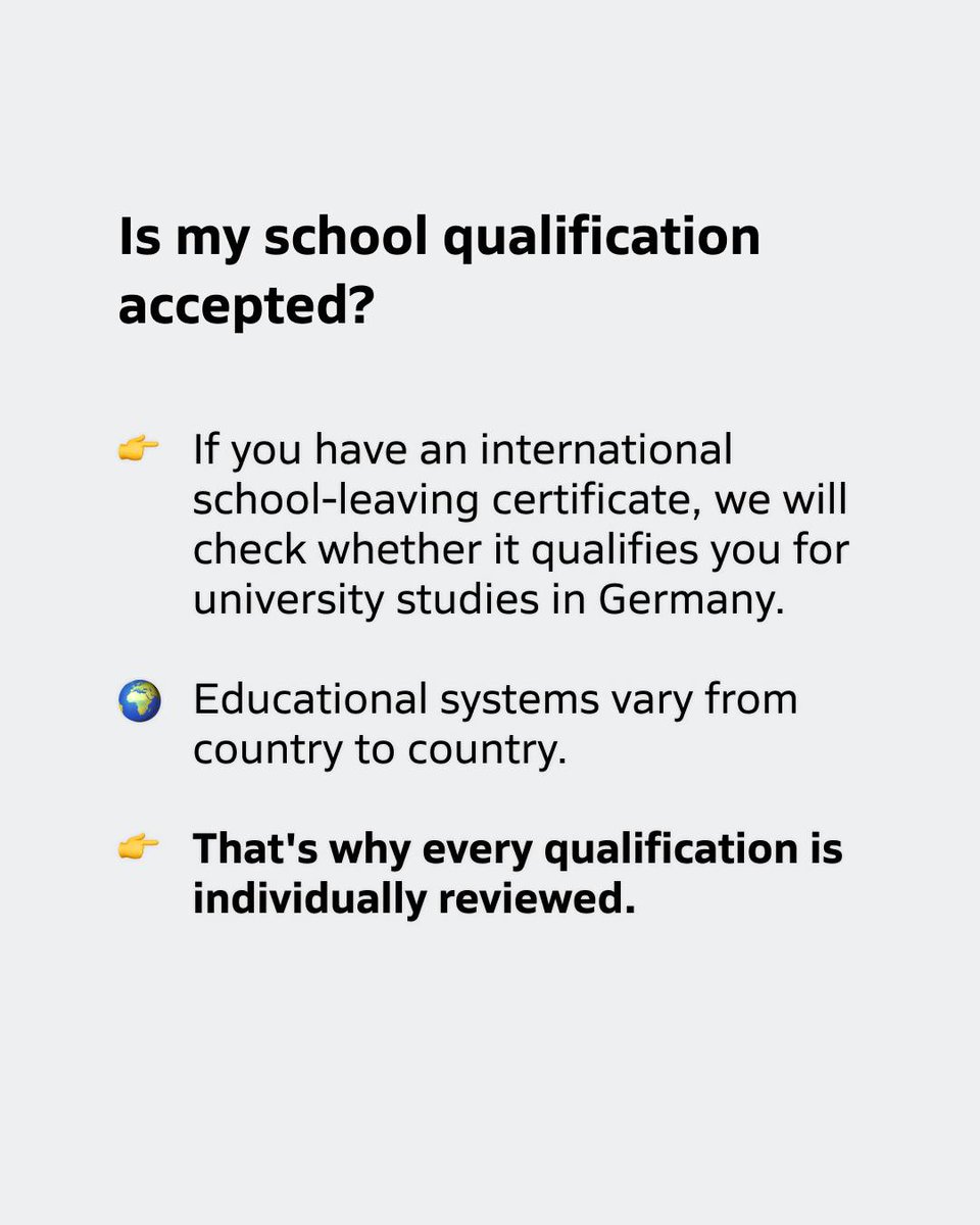 KerrieTrier's tweet photo. What’s your biggest question about studying in Germany? We cover English requirements, qualification recognition, alternative pathways, and master’s admissions. Explore your options and contact our Study Advice Service for guidance. https://t.co/byrMI2Luqs