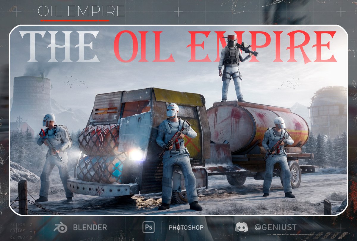 RustGeniust's tweet photo. ⏺ OIL EMPIRE ⏺

Rust thumbnail concept made in Blender + Photoshop. For:
@solutized

#rust #playrust #thumbnail https://t.co/B5ZFhMlfpu