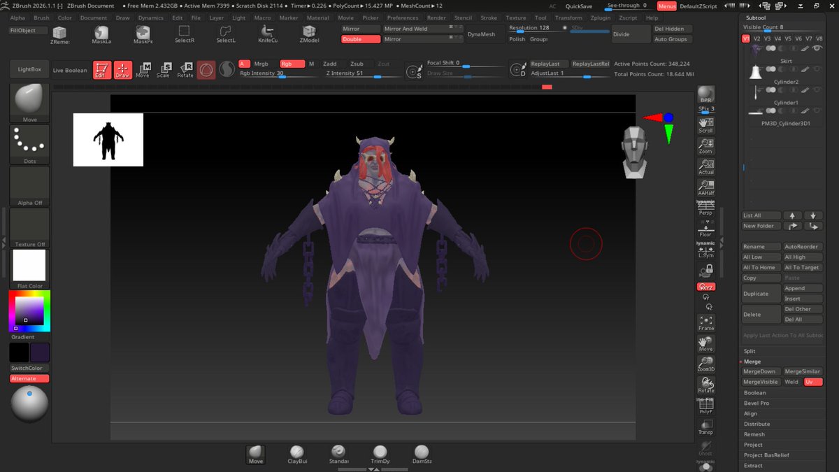 NikoTaurum's tweet photo. Day 6-7: A little progress

Added the bell and made a little better polypaint 
Tomorrow I'll do retopo of possibly all of the parts and begin texturing https://t.co/ipkeY8pwaW