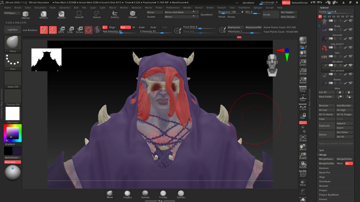 NikoTaurum's tweet photo. Day 6-7: A little progress

Added the bell and made a little better polypaint 
Tomorrow I'll do retopo of possibly all of the parts and begin texturing https://t.co/ipkeY8pwaW