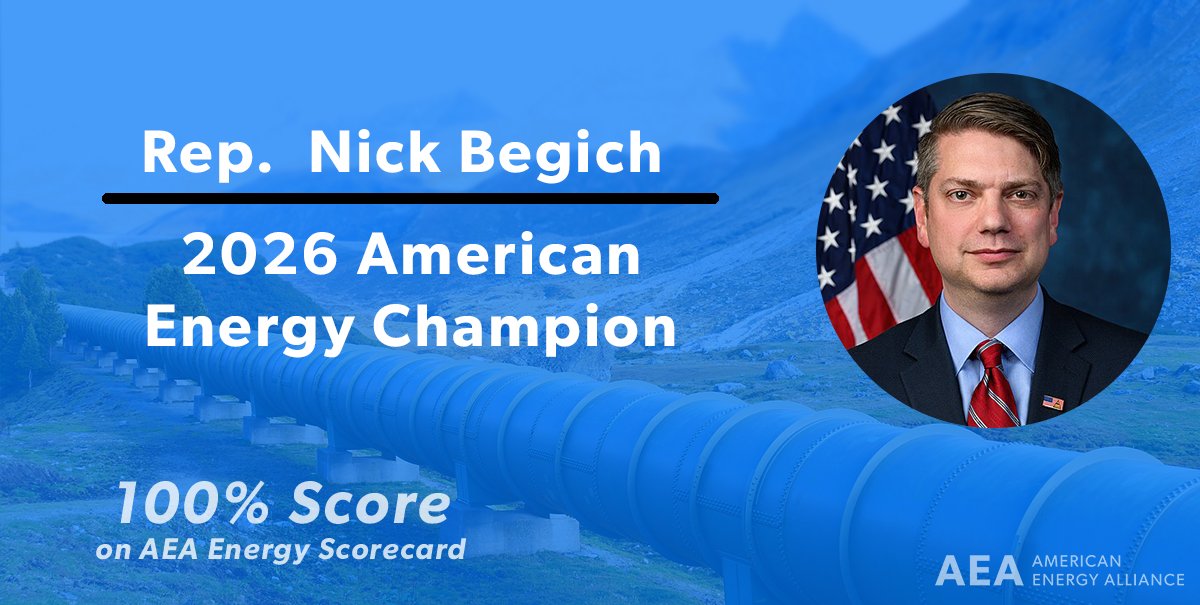 AEA's tweet photo. Congratulations @NickforAlaska for scoring a 100% on the American Energy Scorecard! Thank you for being a champion for American energy! https://t.co/W9CTvPiHEC https://t.co/V6Quj3O88Q