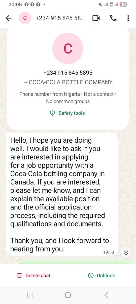 ProfSuluba_'s tweet photo. This fool thinks he is clever. These are Nigerians using this to make fraudulent money as usual. Be careful guys if you see this number claiming to br a CocaCola company recruiter. Its sick shit!
#CocaCola #Scam #Nigerians https://t.co/a5f8HnYX89