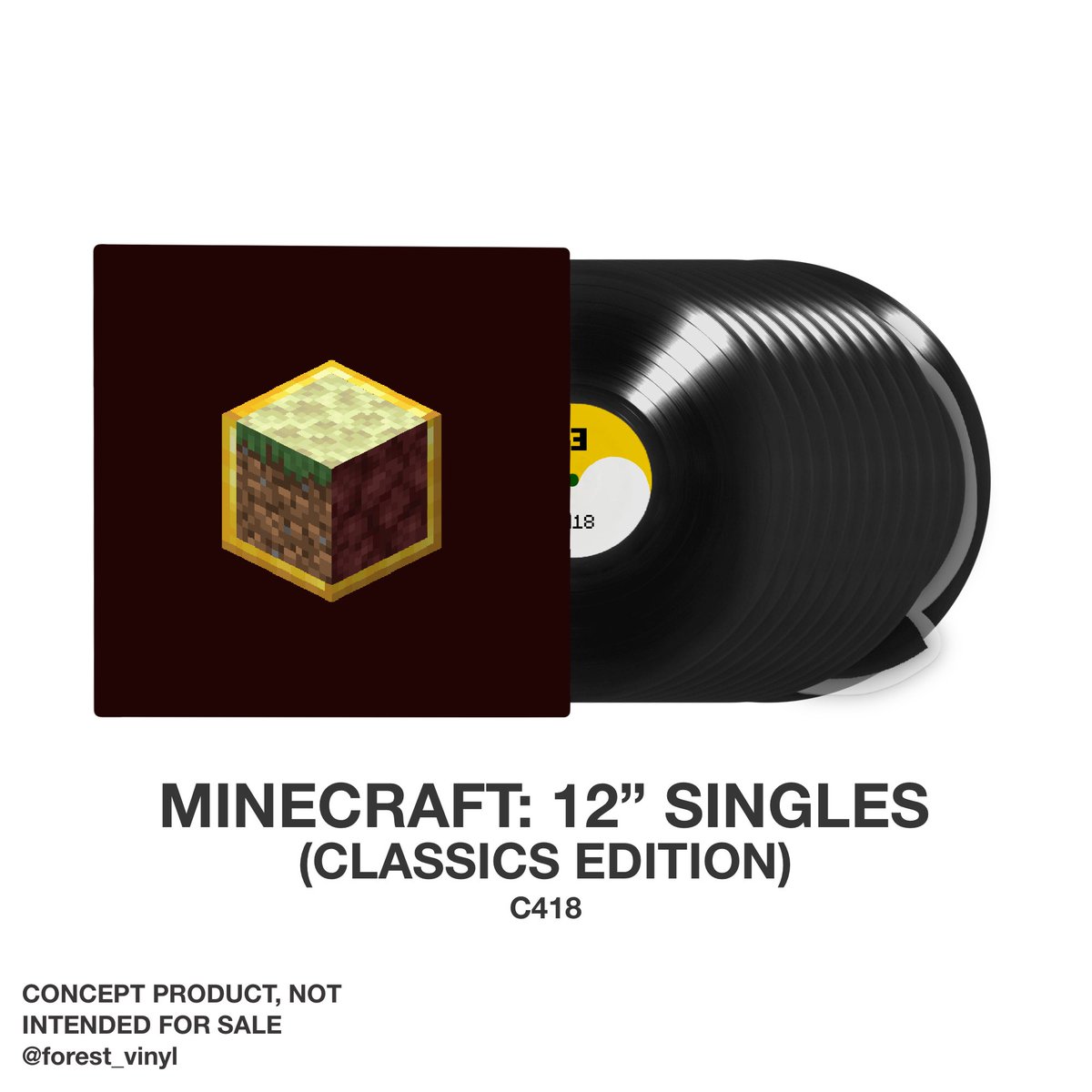 forest_vinyl's tweet photo. C418 - Minecraft: 12” Singles 🌱⛏️
Classics Edition (All 12 original in-game music discs)
Pressed on 11x standard black 12” vinyl
+ 1 “broken record” die-cut picture disc vinyl
All etched with unique designs
@Minecraft @C418 
#minecraft #musicdiscs #c418 #vinylconcept https://t.co/RtcOsuzTWe