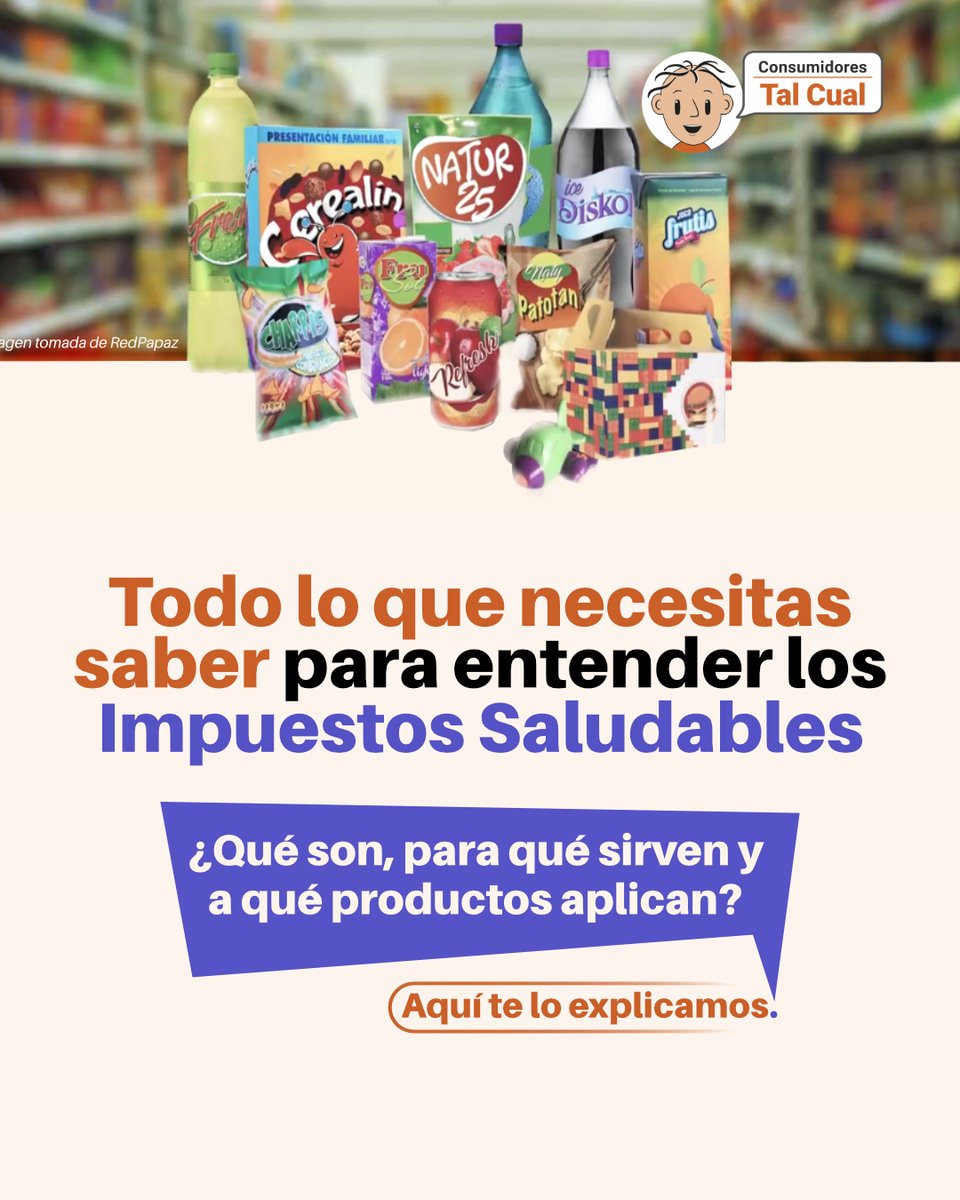 LigaConTalCual's tweet photo. 1/1 ¿Qué tienen que ver los impuestos con nuestra alimentación? 🥤
Los impuestos saludables buscan desincentivar el consumo de determinados productos y contribuir a proteger la salud. Su aplicación depende del tipo de producto y de las condiciones que establece la ley.

🧵 https://t.co/mAG9n0A37t