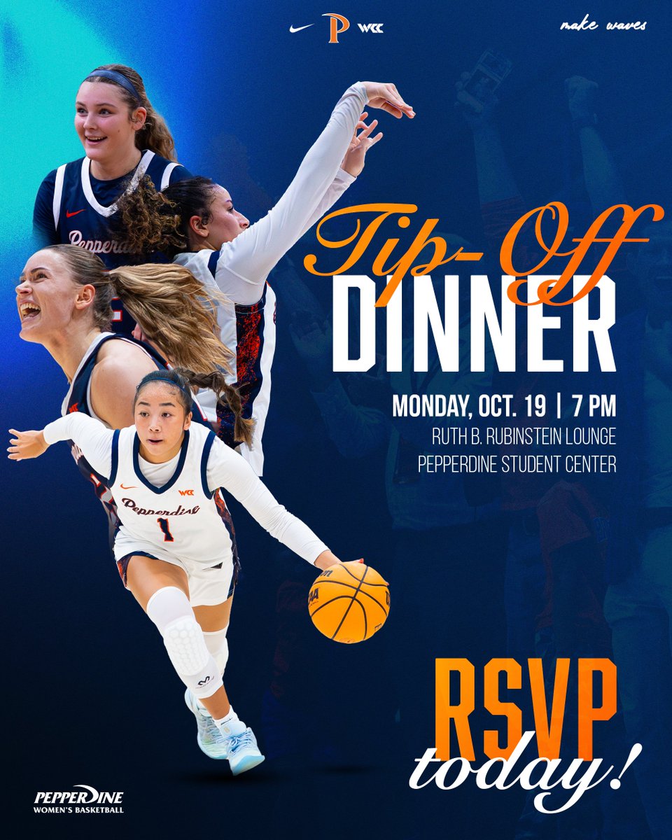PepperdineWBB's tweet photo. Get your tickets while you can 👀 🌊

RSVP here: https://t.co/TFvwnVGQ9x

#MakeWaves | @PepperdineWaves https://t.co/CpfJxijuPw