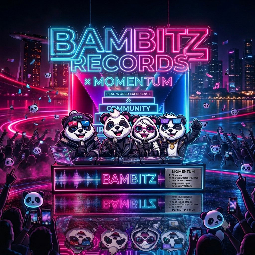 mezcanglobal001's tweet photo. 𝗠𝗢𝗠𝗘𝗡𝗧𝗨𝗠 × 𝗧𝗢𝗞𝗘𝗡𝟮𝟬𝟰𝟵 🐼

There’s a point where a digital music project stops feeling like something you only follow on a screen.

@BambitzRecords has reached that point.

On 𝗧𝗵𝘂𝗿𝘀𝗱𝗮𝘆 𝗢𝗰𝘁𝗼𝗯𝗲𝗿 𝟴, Bambitz is bringing that next chapter to Singapore with 𝗠𝗢𝗠𝗘𝗡𝗧𝗨𝗠, a BAMBITZ after-party connected to TOKEN2049.

But the part I’m most interested in?

���𝗵𝗲 𝘂𝗻𝗿𝗲𝗹𝗲𝗮𝘀𝗲𝗱 𝗕𝗔𝗠𝗕𝗜𝗧𝗭 𝗺𝘂𝘀𝗶𝗰. 🎶🐼

There’s something different about hearing music for the first time in a room full of people who are actually part of the same ecosystem.

It takes the experience from:

𝐌𝐮𝐬𝐢𝐜 → 𝐈𝐏 → 𝐂𝐨𝐦𝐦𝐮𝐧𝐢𝐭𝐲 → 𝐑𝐞𝐚𝐥-𝐰𝐨𝐫𝐥𝐝 𝐞𝐱𝐩𝐞𝐫𝐢𝐞𝐧𝐜𝐞.

Bambitz started with music, but the music has become the entry point into something much bigger.

The pandas give that world characters and identity.

The community gives it energy.

And events like MOMENTUM give people a chance to experience that world beyond the timeline.

You can listen to a song alone.

But hearing that same music in a room, discovering something unreleased, meeting people who understand the characters and sharing that moment together creates a completely different connection.

That’s what makes this event stand out to me.

It isn’t just about playing music at a Web3 event. It’s about taking an existing digital culture and giving people a physical experience around it.

MOMENTUM
📍 Singapore
📅 Thursday, October 8, 2026
🕘 21:00–02:00 GMT+8

𝐌𝐮𝐬𝐢𝐜 → 𝐈𝐏 → 𝐄𝐱𝐩𝐞𝐫𝐢𝐞𝐧𝐜𝐞𝐬.

That’s another brick in the Bambitz world. 🐼🎶

Registration on going 👇

https://t.co/r0B7htX7uz

#Bambitz #Listen2Burn #TOKEN2049 #Momentum #Web3Music
