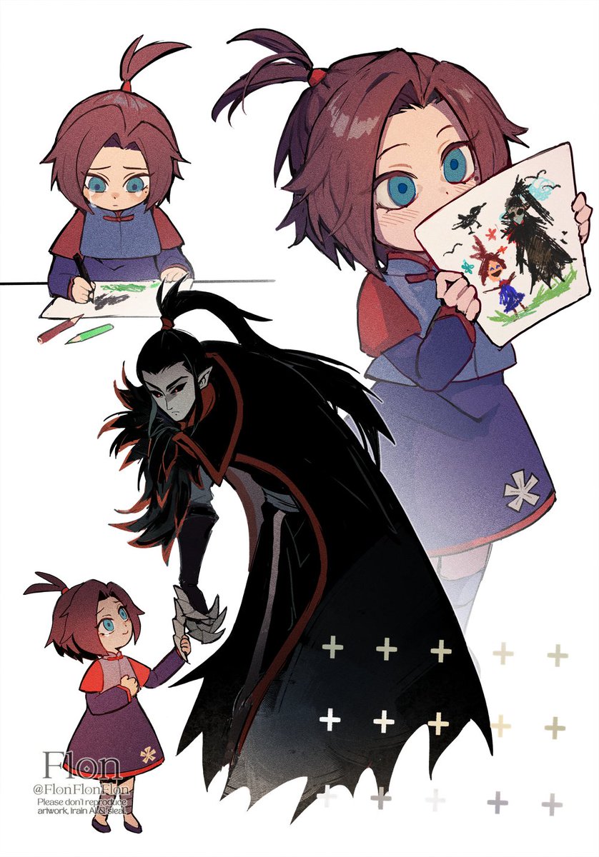 FlonFlonFlon's tweet photo. About those scary drawings made by little girls--

(in a way, Eleven counts as Black Bird's disciple too...)

#scissorseven #刺客伍六七 #白狐黑鸟 https://t.co/ljQvubJ1Gz