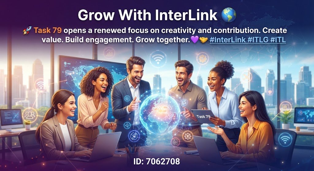 jacquesangaeu's tweet photo. Grow With InterLink 🌍
🚀 Task 79 opens a renewed focus on creativity and contribution.
Create value. Build engagement. Grow together. 💜🤝
#InterLink #ITLG #ITL https://t.co/NLCqCceJhP