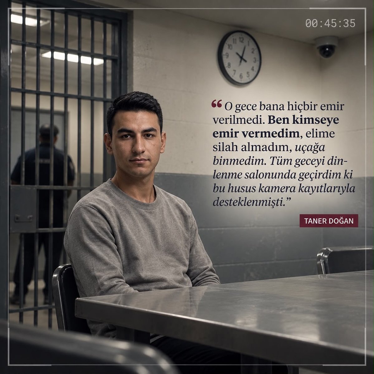 su19741972's tweet photo. Taner Doğan,15Tem gecesi Akıncı Üssü’nde dinlenme salonunda bulunduğunu belirtiyor. Darbe girişimine ilişkin emir almadığını veya vermediğini,silah kullanmadığını ve uçuş yapmadığını ifade ediyor.Kamera kayıtlarının da bu durumu gösterdiğini söylüyor

@TBMMresmi
TanerDoganı Duyun https://t.co/ep559ujiaN
