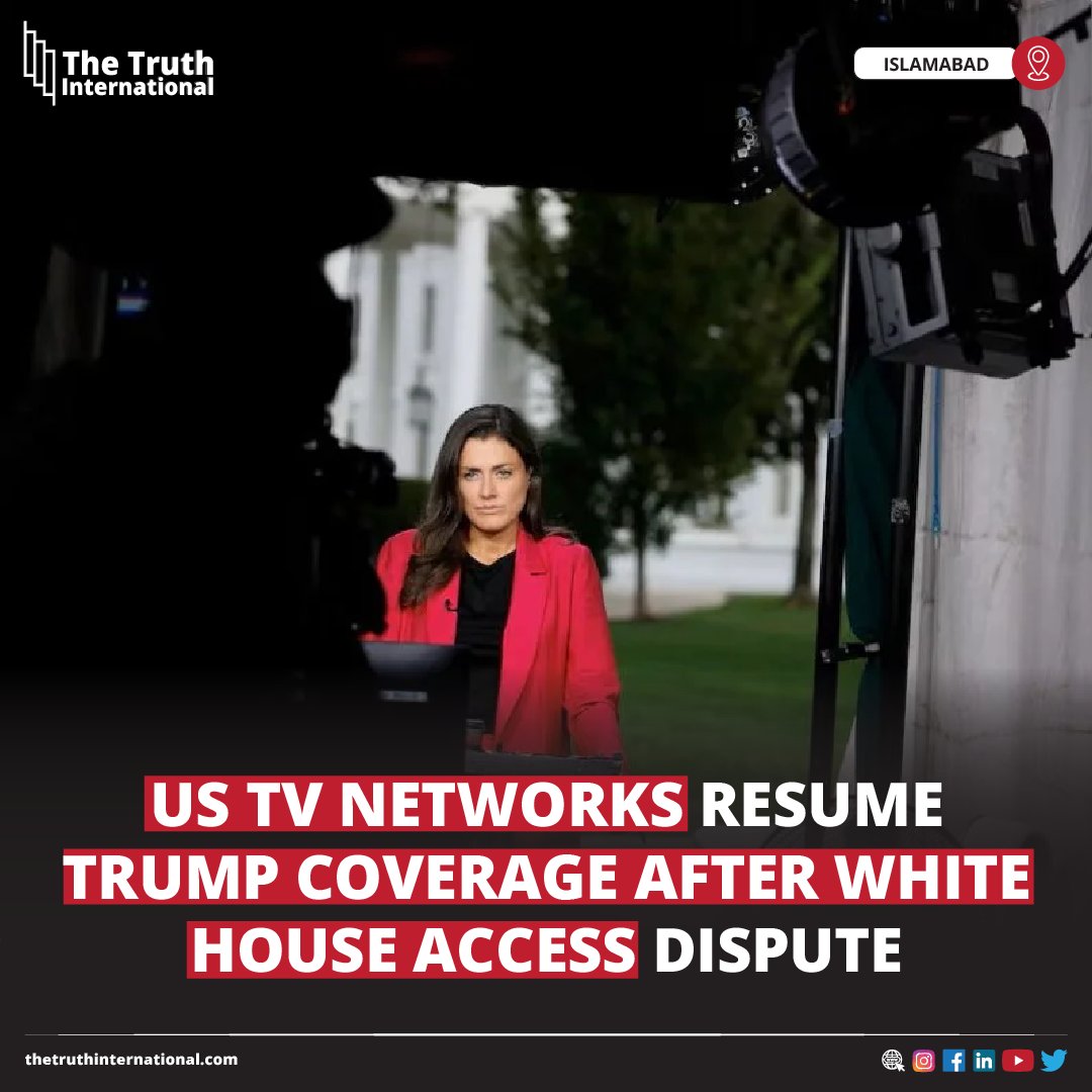 ttimagazine's tweet photo. US TV Networks Resume Trump Coverage After White House Access Dispute

READ MORE: https://t.co/q5UAT5aNbc

#US #TVNetworks #Resume #USPresident #DonaldTrump #Coverage #WhiteHouse #Access #TTI https://t.co/WtwduYg4LY