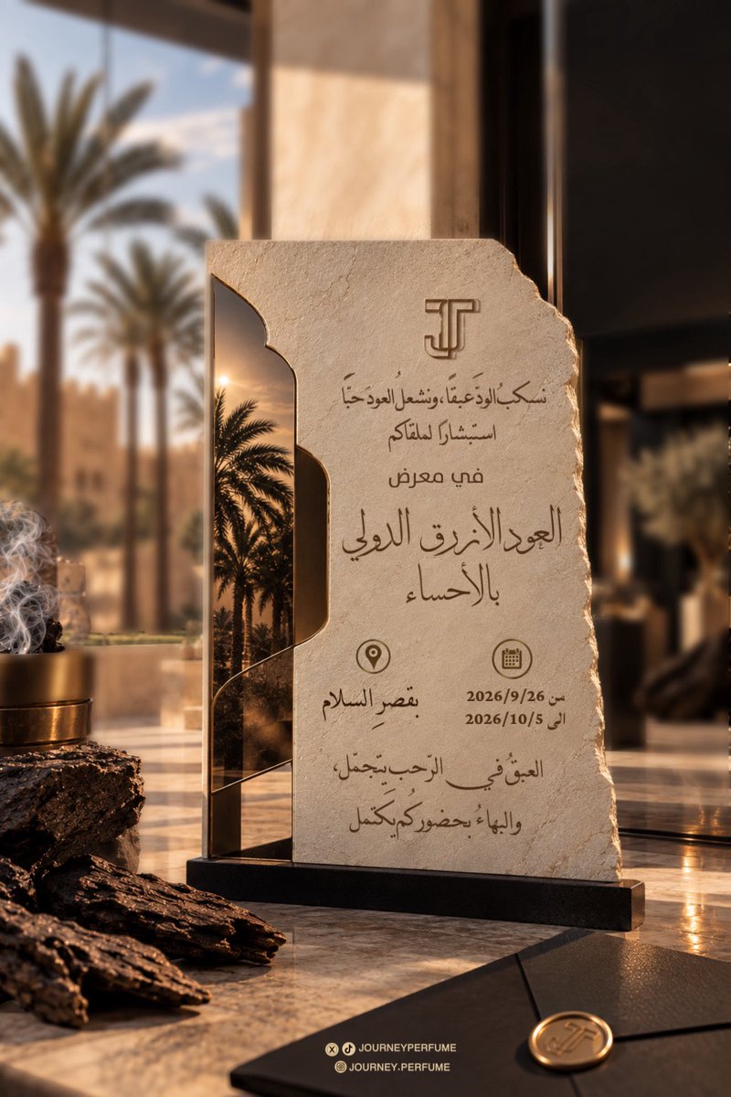 JOURNEYPERFUME's tweet photo. أهالي الأحساء .. !
جورني راجع يجدّد العهَد و كلّه سَعد
زورونا أهلًا في قصرِ السلام 🤍. 
#جورني_بمعرض_الأحساء2 https://t.co/pfUYUaGF0P