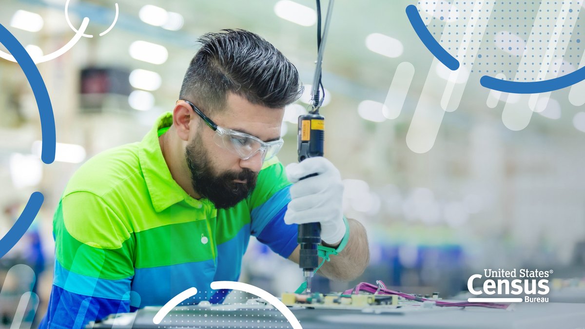 uscensusbureau's tweet photo. Join us in celebrating the nation’s #manufacturing sector over the next week in the lead up to Manufacturing Day on Oct. 2.
Explore manufacturing statistics and data resources, including America Counts stories and #DataVisualizations.
🏭 https://t.co/BcGj8jyiIG
#MFGDay https://t.co/VEmw3I0LaN