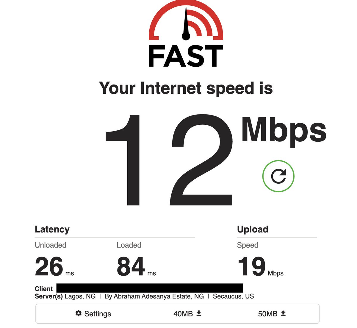 knowAJ's tweet photo. Finally got to test FlyX device.

@MTNNG's FlyX upload speed is much higher than @Starlink's.
Starlink's download speed has been in the 10–50Mbps range recently, plus upload speed <25 Mbps. 
FlyX dl: 10-80Mbps, Up: 10-70Mbps

NB: FlyX 5 GHz speed was almost double that of 2.4GHz https://t.co/Xvi9AomzJT