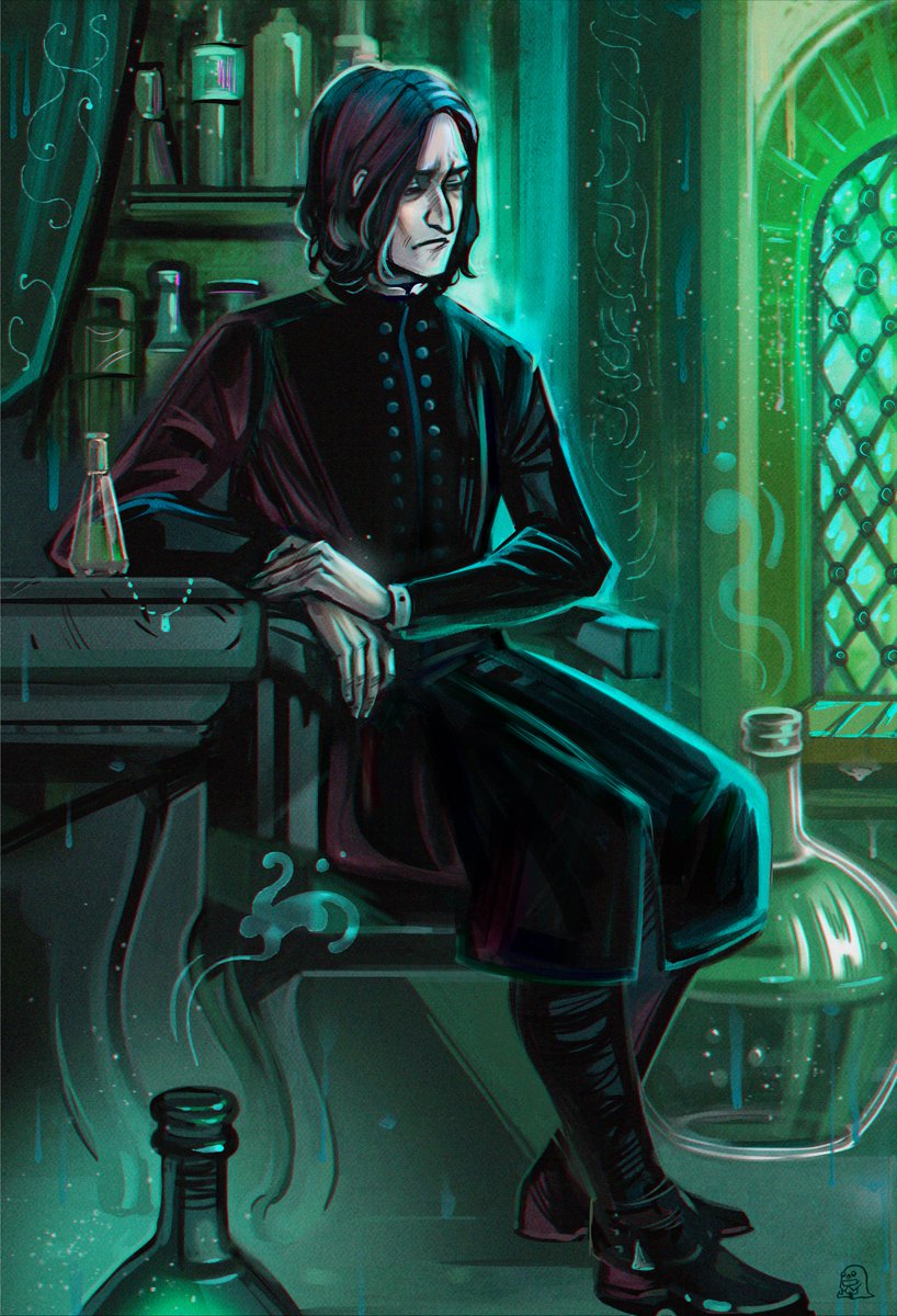 shugister's tweet photo. I’ve adored Severus Snape since childhood and I still can’t believe that people are now liking my art of him. My younger self would have been absolutely thrilled. #SeverusSnape https://t.co/buNzWzgXna