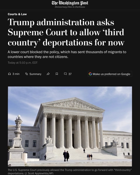 Moosetracks2012's tweet photo. The 1st Circuit ruled it flat out: migrants got no fair shot to say they'd face torture before being shipped to a country that isn't theirs. Trump wants the Supreme Court to bless skipping due process. Stripping migrants' rights trains the muscle for yours. #TrumpsCorruptCongress https://t.co/BSg14rQHdD