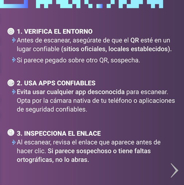 PDI_LosRios's tweet photo. ⚠️ ¡Cuidado con los códigos QR falsos!

Revisa siempre el enlace antes de hacer click.
Al escanearlos, te pueden llevar a sitios falsos para robar tus datos o dinero.
Si algo te parece raro no hagas click.
Infórmate y protégete. #Valdivia #LosRios #ElRanco #Valdiviacl https://t.co/ZsqKprjY1s