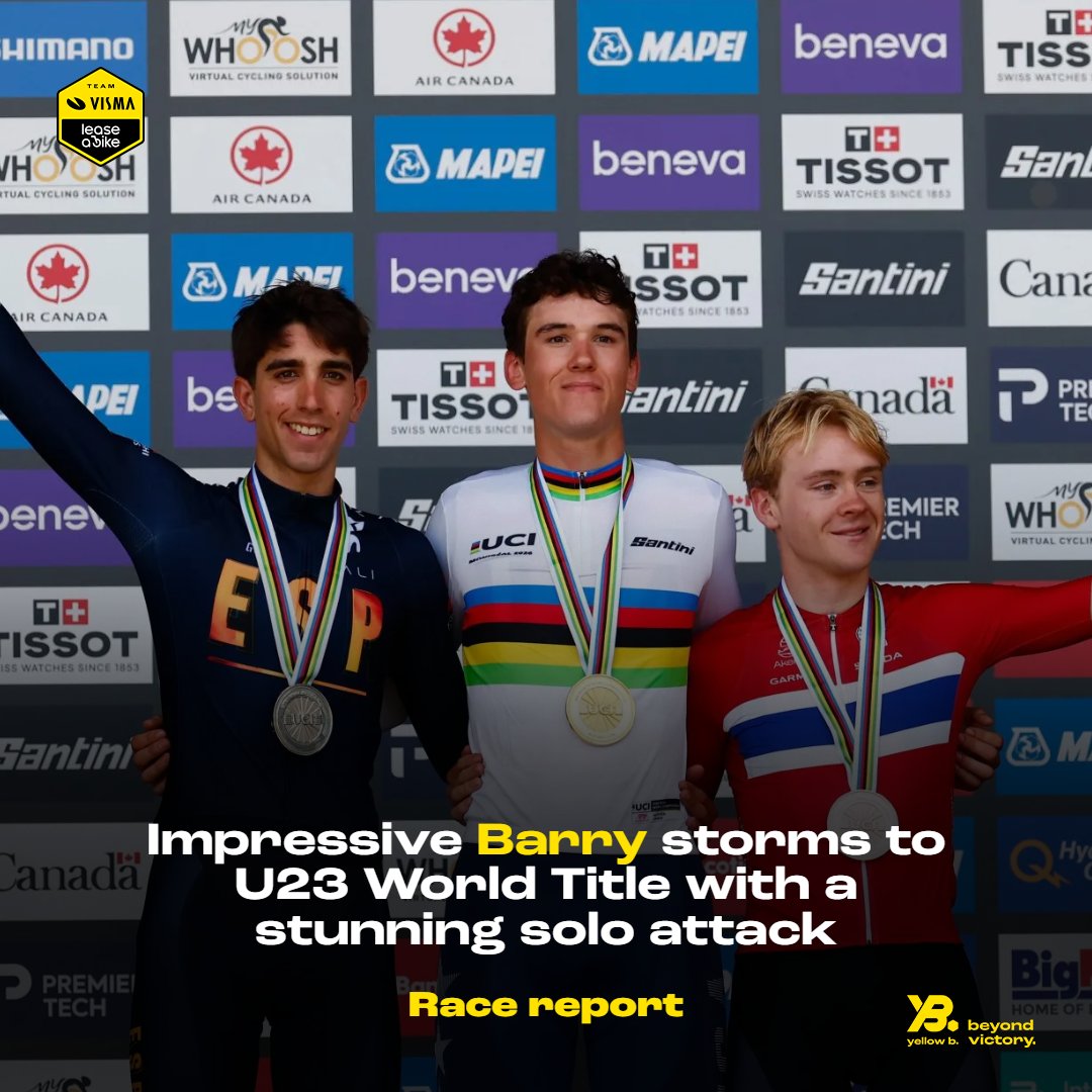 visma_lab_devo's tweet photo. 🌈 #WorldChampionships 
 
💬 "I only really started to believe in it when we entered the final lap.” - Ashlin Barry 
 
Relive a historic day in Montréal in our race report! 🥇
https://t.co/dp5kpqM95V https://t.co/Y3v1aX9BhX