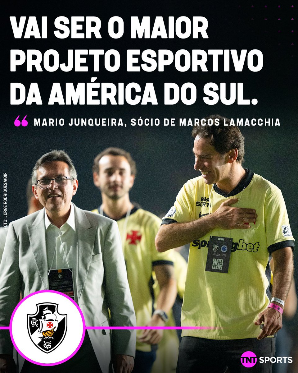 TNTSportsBR's tweet photo. "O MAIOR PROJETO ESPORTIVO DA AMÉRICA DO SUL" 😱💢 

A empresa de Mario Junqueira e Marcos Lamacchia venceram o leilão da SAF do Vasco.

#FBR https://t.co/KaFdfscxZq