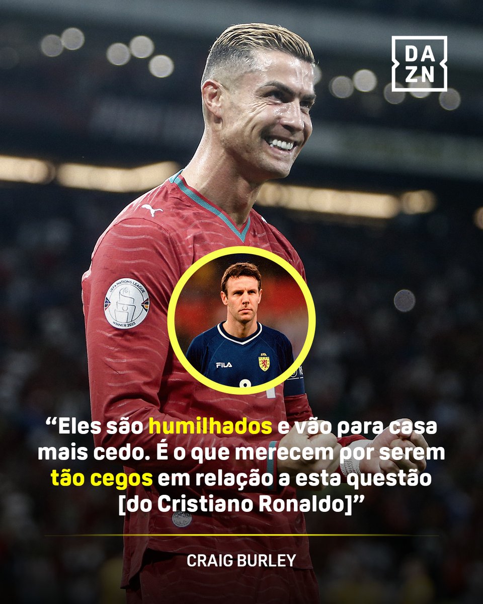 DAZNPortugal's tweet photo. "A única coisa que tenho a dizer, e estou com isto atravessado, é que os portugueses são ridículos" - As palavras nada simpáticas de 𝐂𝐫𝐚𝐢𝐠 𝐁𝐮𝐫𝐥𝐞𝐲, ex-internacional escocês.

🗞️ ESPN UK https://t.co/7DwaphK3CP
