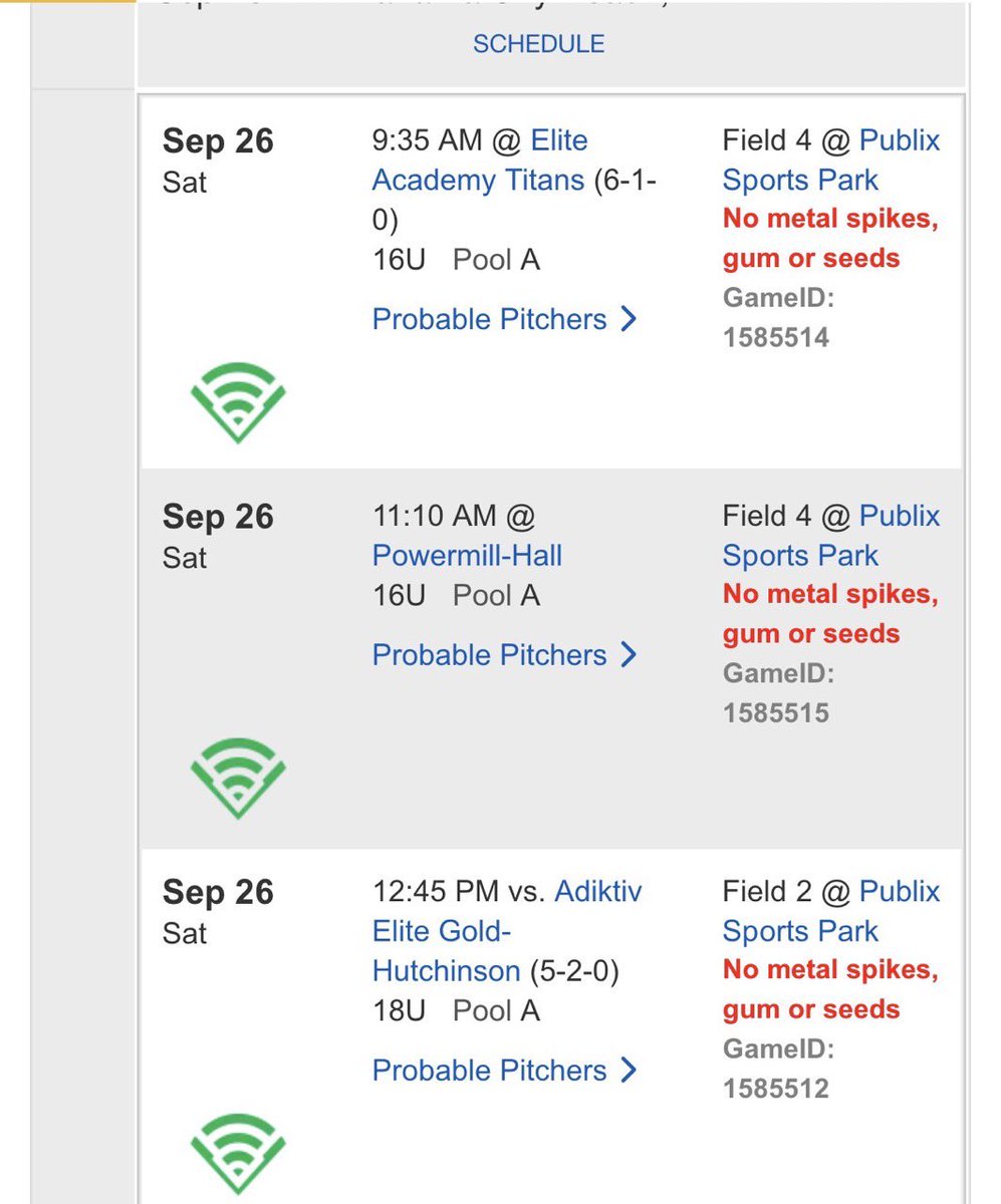 clutch_dennis's tweet photo. Coastline Elite’s softball tournament has been changed from Frank Brown park to the Publix Sportsplex. Times are still the same but fields are changed. https://t.co/rVAgDnLrKU