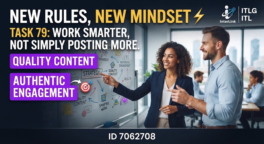 jacquesangaeu's tweet photo. New Rules, New Mindset ⚡
🔥 Task 79 is about working smarter, not simply posting more.
Quality content and authentic engagement take the spotlight! 🎯💜
#InterLink #ITLG #ITL https://t.co/i3Q9TrvYgN