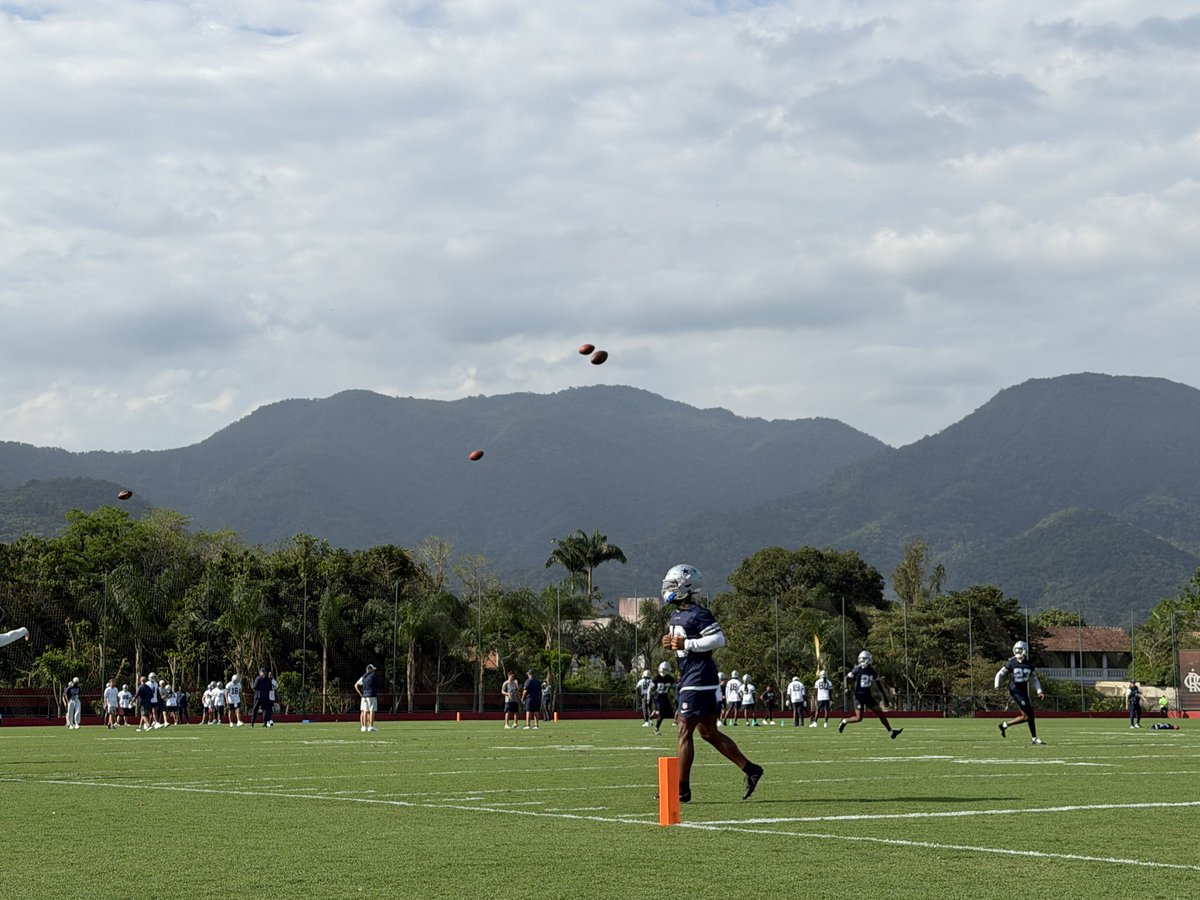 JoeJHoyt's tweet photo. RIO DE JANEIRO — Pretty epic practice setting today, featuring Cowboys rookie Caleb Downs. https://t.co/78AEIJOhLk