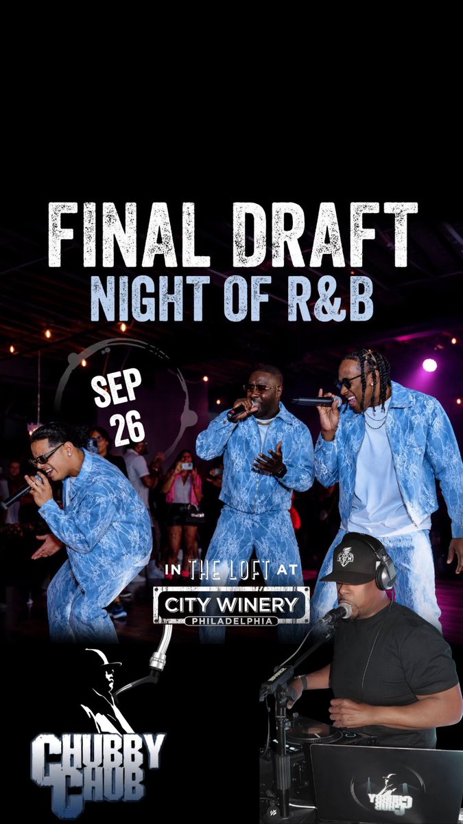 4FinalDraft's tweet photo. Philly Tomorrow Is The Night!!! 💚 Live At The @citywineryphil 🙌🏿🙌🏽🙌🏾 Get Your Tickets on https://t.co/AG0ln7kg2s ✅ https://t.co/MhWNU6Jq42