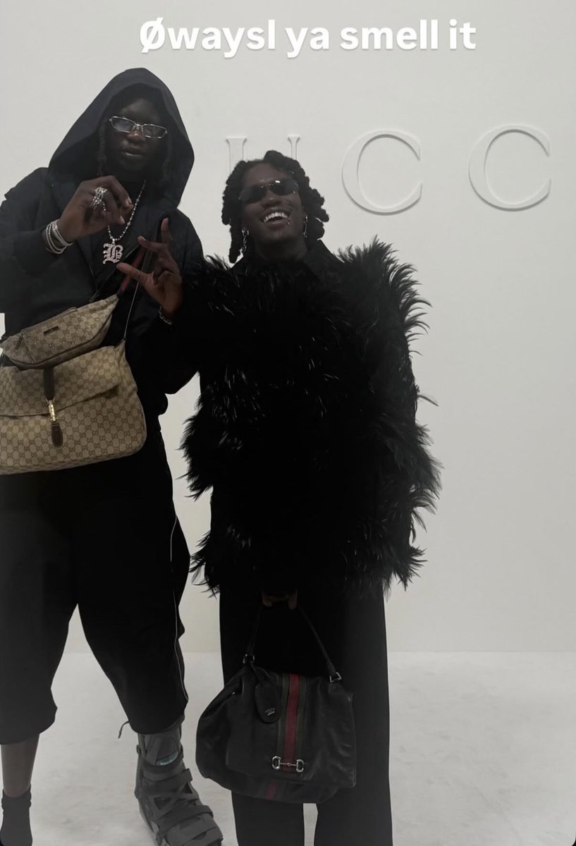 DodoFits's tweet photo. Bol Bol, Diamond* &amp; Bloody Osiris at the Gucci SS27 Runway Show by Demna https://t.co/vc52xm7Zcd